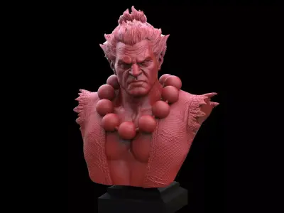 Akuma Bust-Street Fighter 3D print model