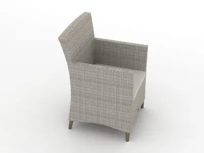 Rattan Lounge Chair 001 3D model