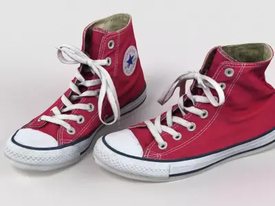 Worn Converse Trainers 3D model