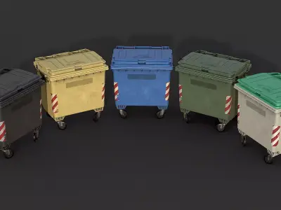 Street Trash Bin  Low-poly 3D model