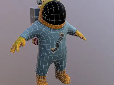 Low poly Astronaut with animations Low-poly 3D model