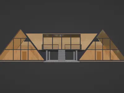 A-frame house double 3D model