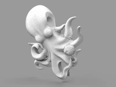 Game Ready Japanese Signs Set Octopus Signboard Low-poly 3D model