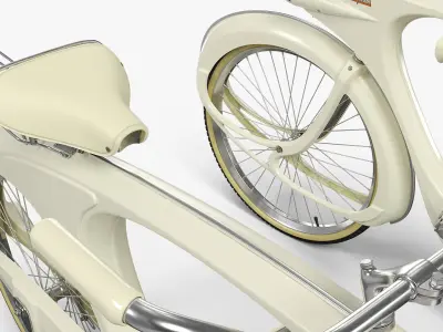  Spacelander Retro Cruiser Bike Cream Rigged for Maya 