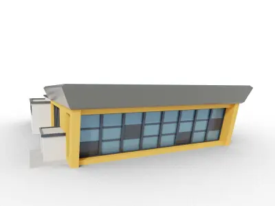 Low Poly Mall building Low-poly 3D model