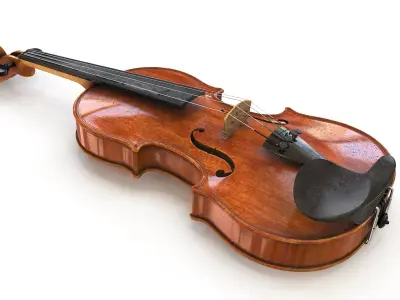  Violin with Bow and Interior PBR 