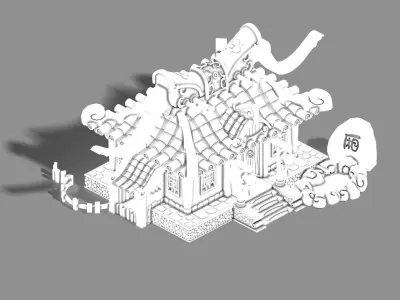 Game Gang Building - Intermediate Room 3D model