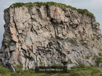Sharp Cliff Scans PBR 3D Model Pack