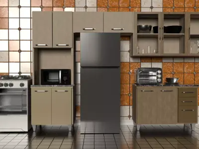 Kitchen props pbr low poly Low-poly 3D model