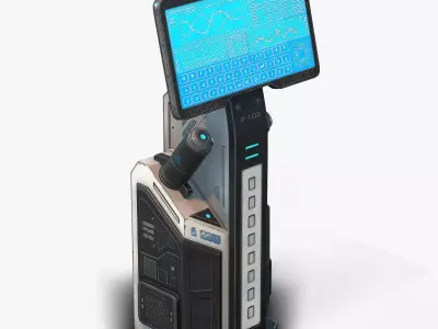 Sci Fi Terminal 02 Low Poly Low-poly 3D model