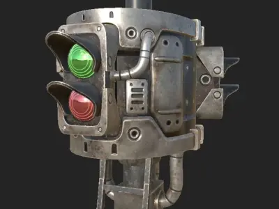 TrafficLight Low-poly 3D model