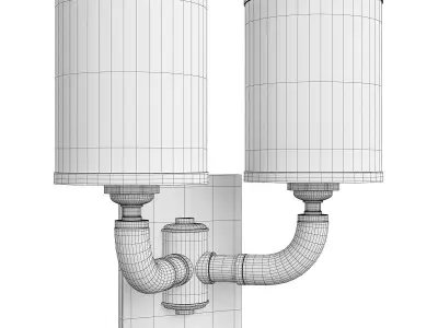 Huxley Polished Nickel 2 Light Sconce Low-poly 3D model