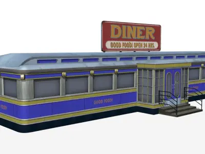 old dining  Low-poly 3D model