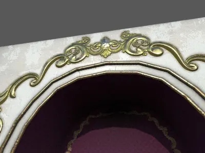 Old white plaster Wall hole Low-poly 3D model