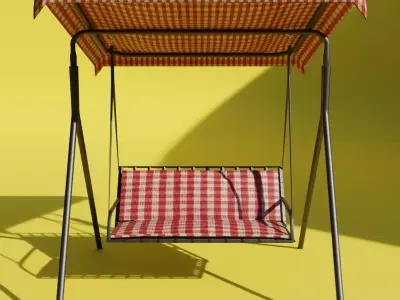 Modern Garden Swing  Patio Bench 3D Model 3D model