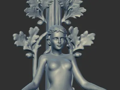 French-gilt-bronze-twin-light-wall humanoid creature with wings 3D print model