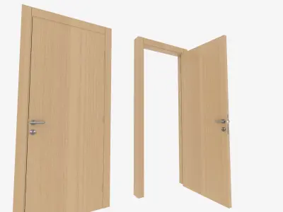 Modern OAK wooden Door Free low-poly 3D model