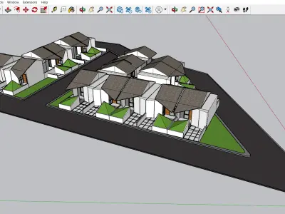 Master Plan Housing 16 Units SketchUp 3D SketchUp Only 3D model