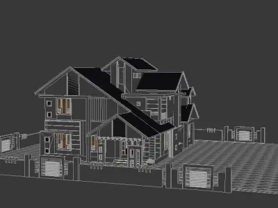 HOME 6 modern house in kerala 3D model