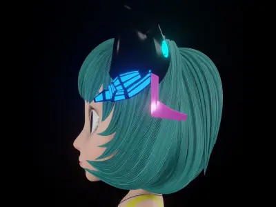 Cartoon girl - READY TO RIG 3D model