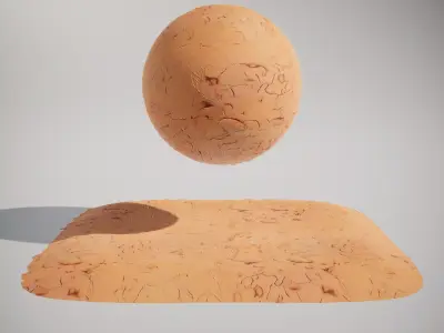 HQ PBR Textures Set Terracotta Cracked Surface Texture