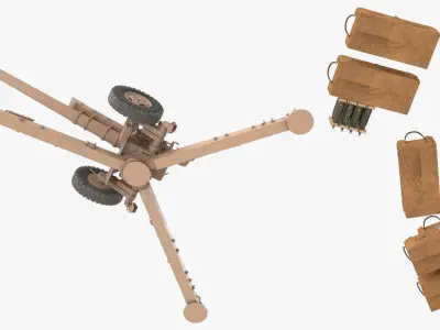  Mobile Cannon System with Ammunition Boxes Sand 