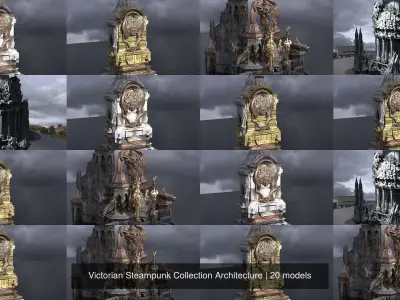 Victorian Steampunk Collection Architecture 3D Model Pack