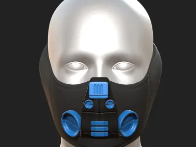Gas mask respirator scifi futuristic 3d  Low-poly 3D model
