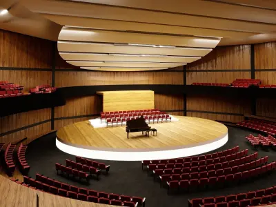 Concert Hall Amphitheater VR Baked Corona Max Scene Low-poly 3D model