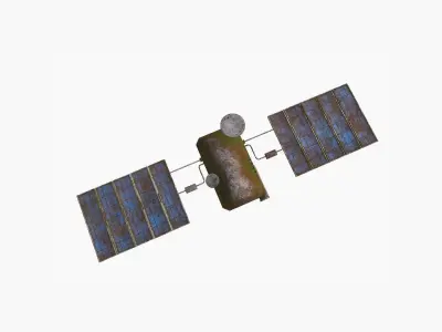 Satellite I11 Destroyed - SciFi Space Design Low-poly 3D model