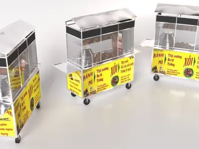 Doner Kebab Street Food Cart  Realistic 3D Model 3D model