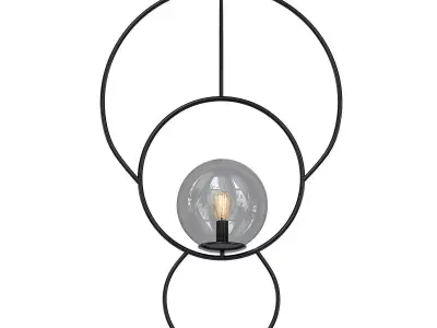 Hanglamp met warte metalen ringen 3D model