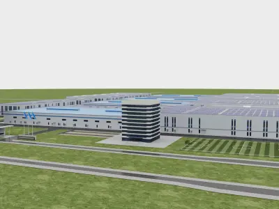 Modern Industrial Factory Park 3D model