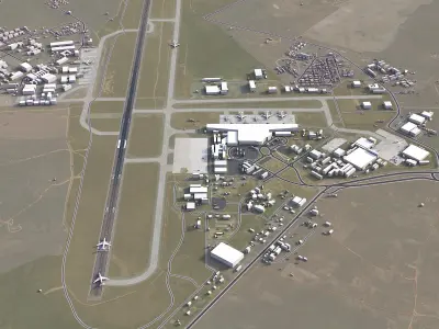 Harare Airport Low-poly 3D model