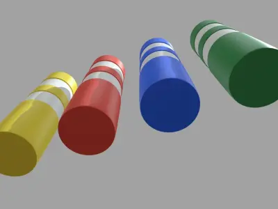 Bollards 01 Low-poly 3D model