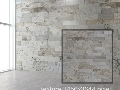 Travertine mockup of stone wall Texture