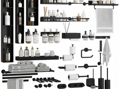 Bathroom Accessories-6 set 3D Model Pack