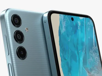 Samsung Galaxy M35 Light Blue Low-poly 3D model