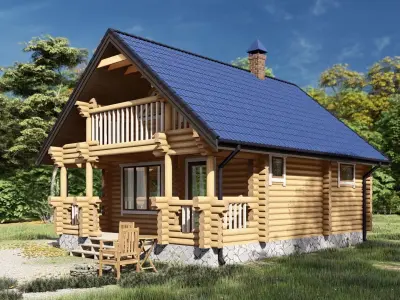 3D model of a wooden bathhouse 3D model