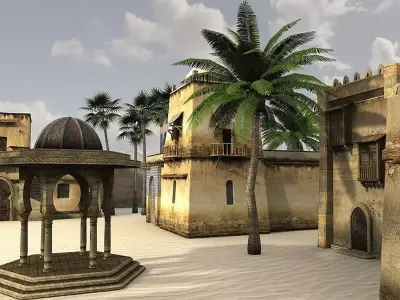 Desert Oasis 2 Low-poly 3D model