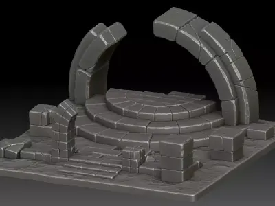 Stylized ruins 3D model