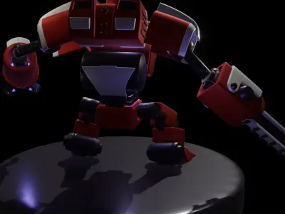 scifi robot game ready  to run on minds 3D model