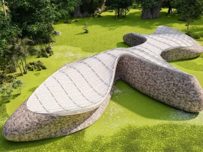 Futuristic 3D building 3D model