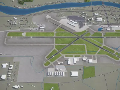 Moline Quad City - International Airport - MLI Low-poly 3D model