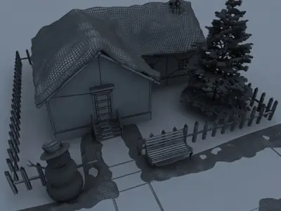 Snow house Scene 3D model
