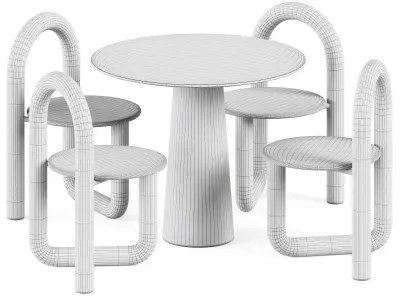 Table POV R90 by Ton and Ebonized Ash by Objects and Ideas 3D model