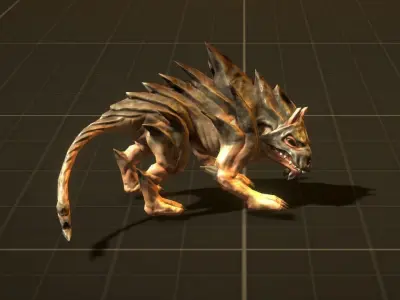 Dog like Monster Low-poly 3D model
