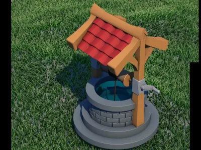 Low Poly model of a Well Free low-poly 3D model