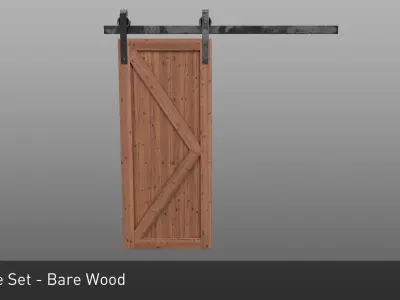 Sliding Barn Door Low-poly 3D model