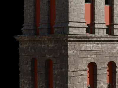 Korniakta tower Low-poly 3D model